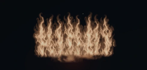 Flame Wall rendered against dark stone.