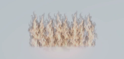 The same Flame Wall pose against white marble, with its flame shape still visible.